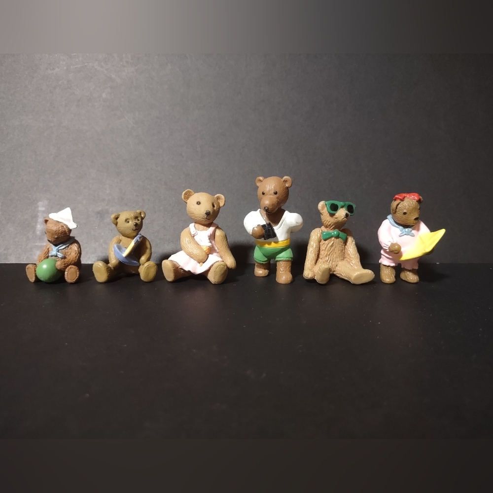 MEG Teddy In My Pocket 1980s Collectible Bear Toy Figures Vintage Lot Of 6